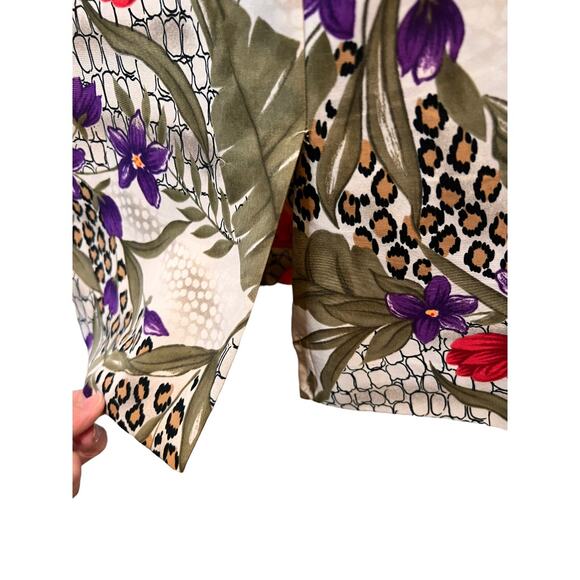 Kathie Lee Floral V-Neck Sleeveless Shift Dress Size 12 Green Knee Length - Picture 6 of 9